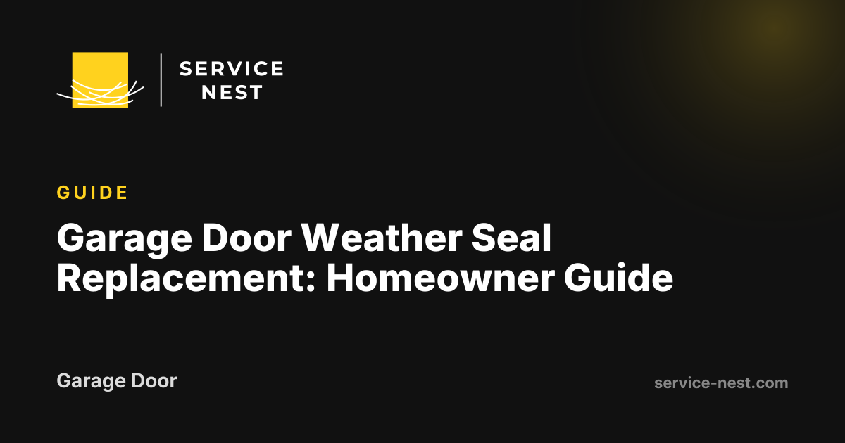Garage Door Weather Seal Replacement: Homeowner Guide