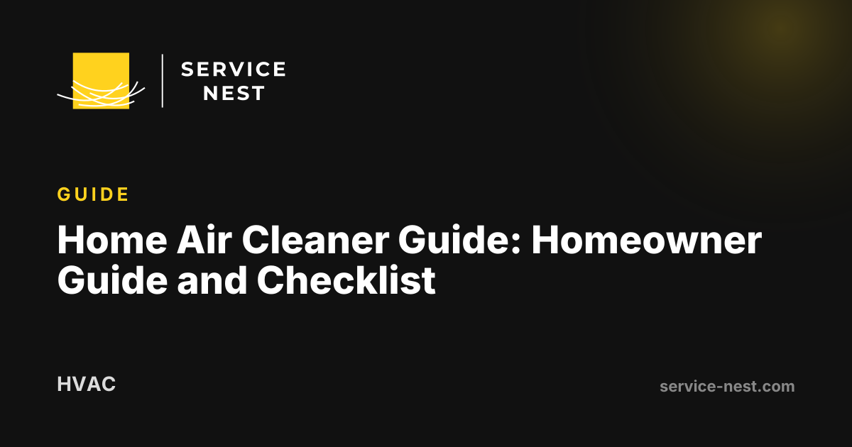Home Air Cleaner Guide: Homeowner Guide and Checklist