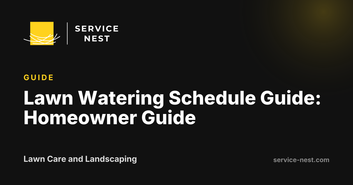 Lawn Watering Schedule Guide: Homeowner Guide