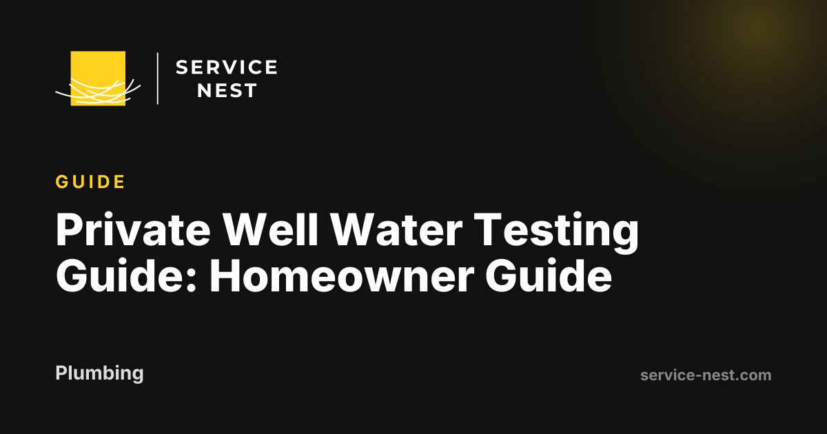 Private Well Water Testing Guide: Homeowner Guide