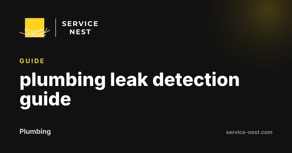 plumbing leak detection guide