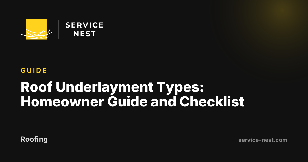 Roof Underlayment Types: Homeowner Guide and Checklist