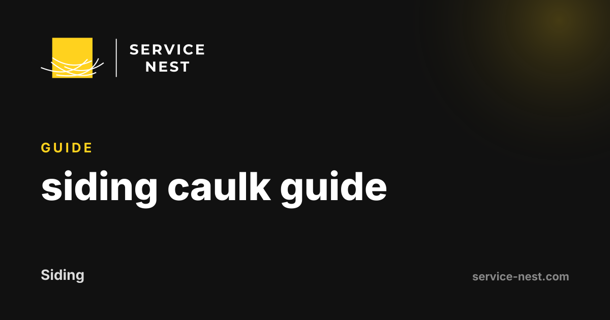 siding caulk guide